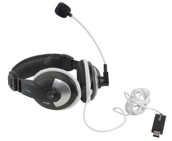 Наушники-гарнитура проводная Trust Quasar USB черный