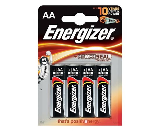 Элемент питания LR6 AA Energizer POWER  Alkaline 4 штуки в блистере