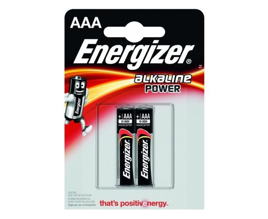 Элемент питания LR03 AAA Energizer POWER Alkaline 2 штуки в блистере
