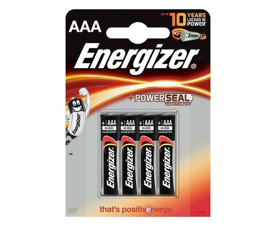 Элемент питания LR03 AAA Energizer POWER Alkaline 4 штуки в блистере