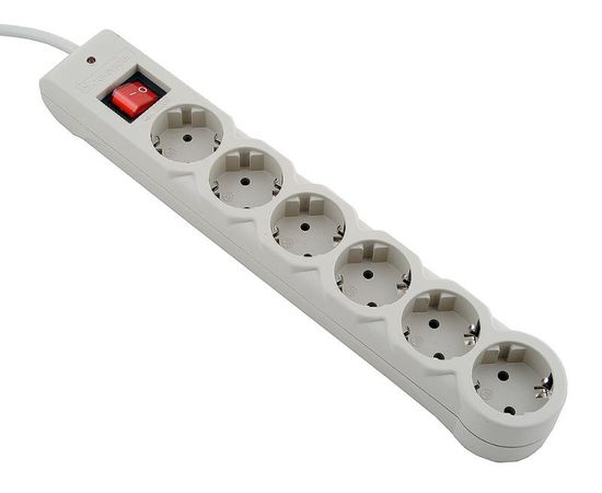 Сетевой фильтр Defender DFS 603 - 3,0 М, 6 розеток, серый