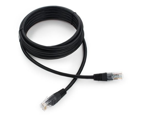Патч-корд UTP Cablexpert PP12-3M/BK 5e, 3м, литой, многожильный (чёрный)