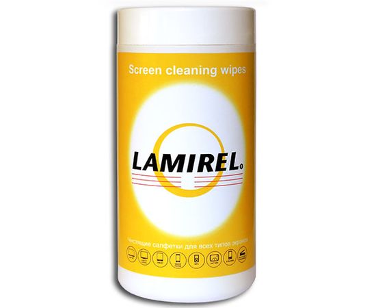 Чистящие салфетки Lamirel для экранов всех типов в тубе, 100 шт.