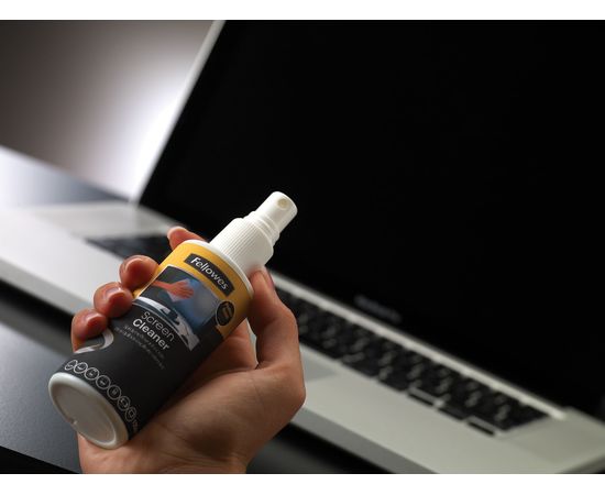 Спрей Fellowes для чистки экранов (120 мл) и 20 абсорбирующих салфеток, дерматолог. безопасны,(UK)