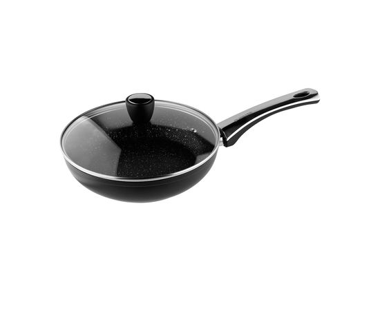 Сковорода VINZER Granite Induction 89436 с крышкой 28 см