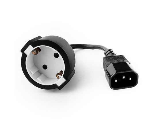 Удлинительный кабель питания Cablexpert PC-SFC14M-01, 15см, C14 - евро-розетка