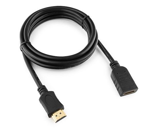 Удлинитель кабеля HDMI Cablexpert CC-HDMI4X-6, 1.8м, v2.0, 19M/19F, черный, позол.разъ, экран, пакет