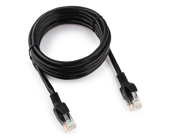 Патч-корд UTP Cablexpert PP12-2M/BK кат.5e, 2м, литой, многожильный (чёрный)