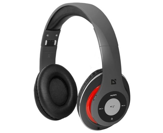 Наушники-гарнитура беспроводные Defender FreeMotion B570 серый+красный, BT