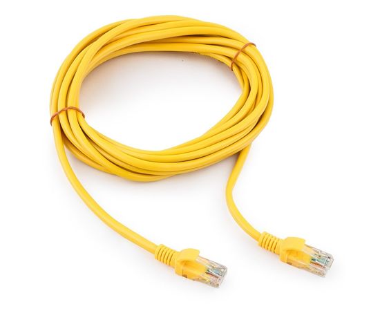 Патч-корд UTP Cablexpert PP12-5M/Y кат.5e, 5м, литой, многожильный (жёлтый)