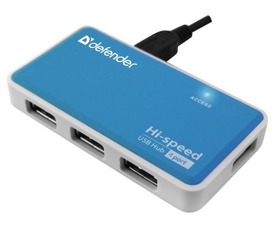 Разветвитель Defender Quadro Power USB2.0, 4 порта HUB, блок питания 2A