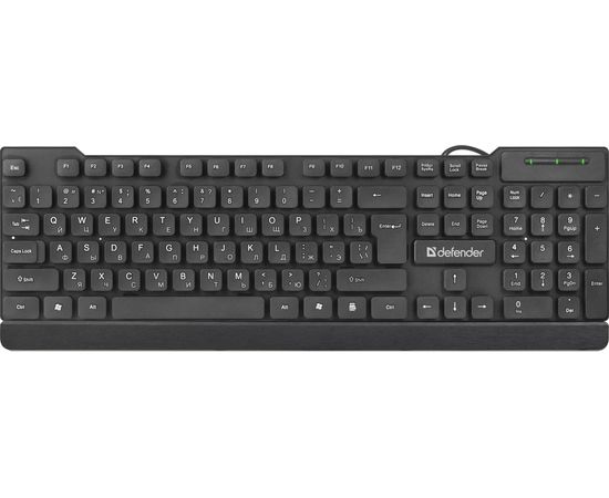 Клавиатура проводная Defender Element HB-190 USB RU,черный,полноразмерная
