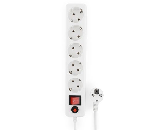 Сетевой фильтр Гарнизон ЕНLW-5, 1.4 м, 5 розеток, белый
