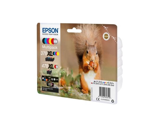 Картридж Epson C13T379D4020  478XL Mpack Ink(Bk.C.M.Y.R.GY) RF/AM Tag набор 6 шт.