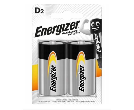 Элемент питания D Energizer Power  Alkaline 2 штуки в блистере