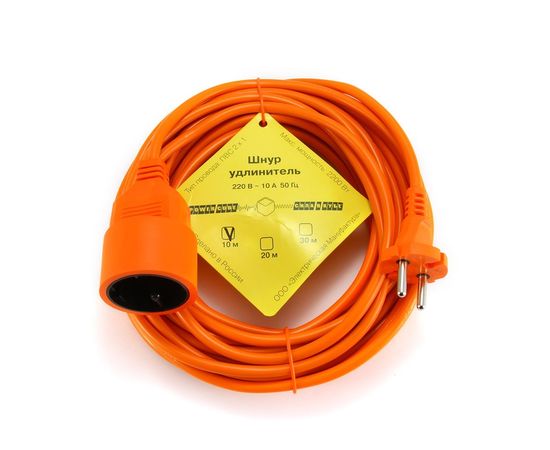 Силовой удлинитель в бухте Power Cube PC-L1-B-10, 10 А/2,2 кВт, 10 м, 1 розетка б/з, оранжевый