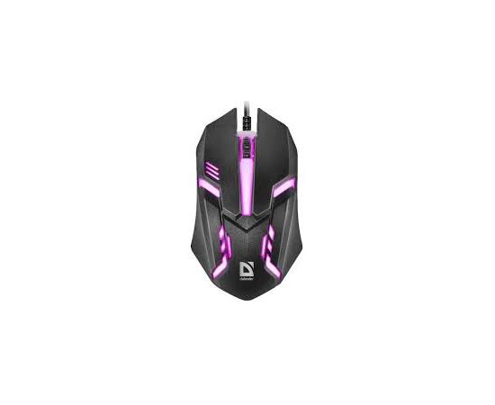 Мышь проводная Defender Сyber MB-560L, 7цветов,3кнопки,1200dpi, черный