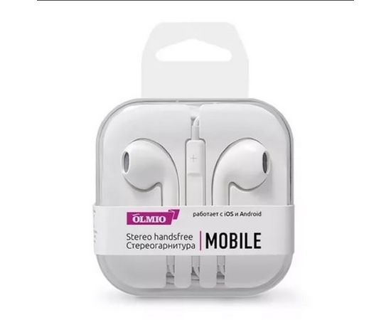 Наушники-вкладыши проводные OLMIO Mobile белый