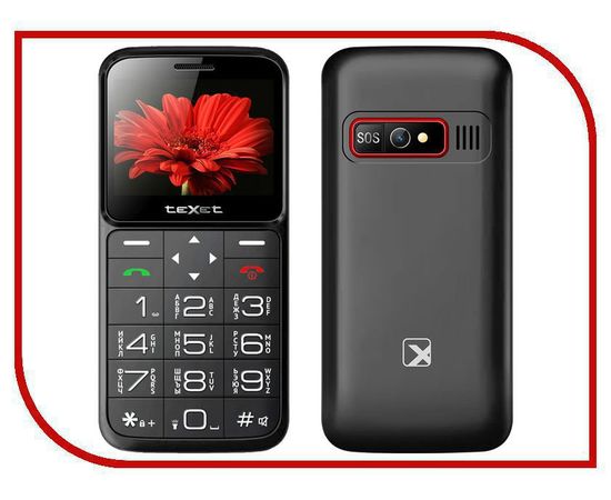 Мобильный телефон Texet TM-B226 черный-красный