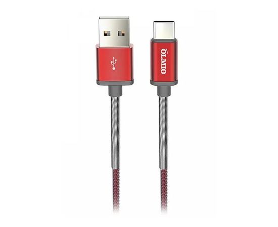 Кабель Olmio HD, USB 2.0 - USB Type-C, 1.2м, 2.1A, красный