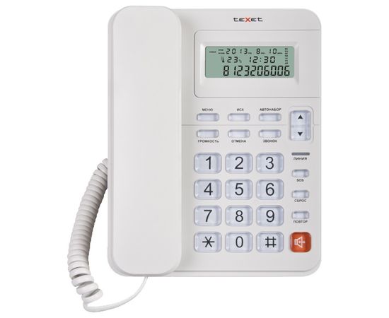 Телефон проводной Texet TX-250 белый