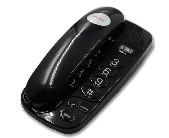 Телефон проводной Texet TX-238 чёрный