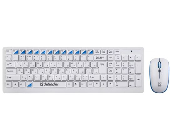Комплект беспроводной клавиатура+мышь Defender Skyline 895 RU,белый,мультимедийный