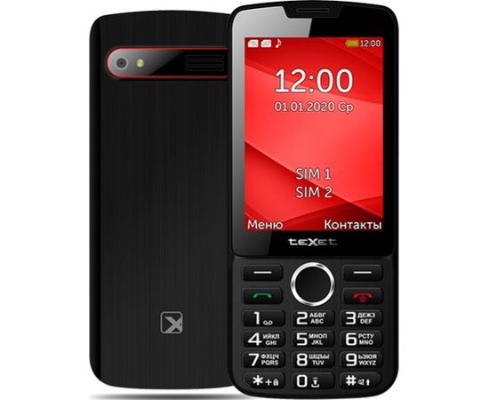 Мобильный телефон Texet TM-308 черный-красный