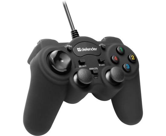 Геймпад проводной Defender Game Racer Turbo RS3 черный