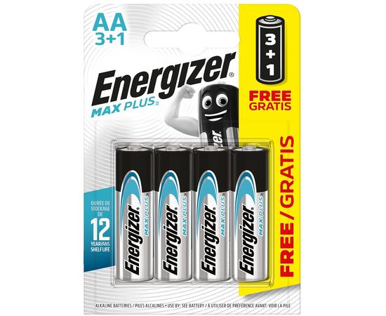 Элемент питания LR03 АA Energizer MAX PLUS Alkaline 3+1 штуки в блистере АКЦИЯ