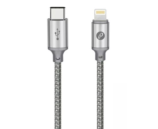 Кабель Partner USB2.0, USB type-C - lightning, 1м, серый