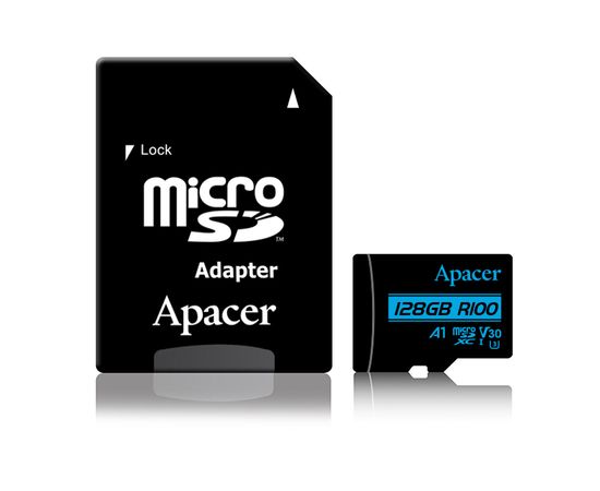 Карта памяти MicroSD 128GB microSD UHS-I U3 V30  Apacer AP128GMCSX10U7-R