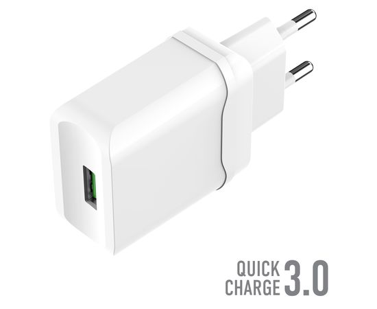 Зарядное устройство сетевое Olmio СЗУ 18W USB 3A QC3.0 белый