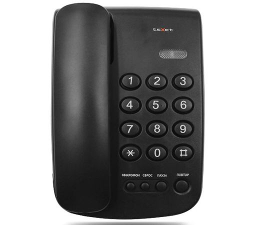 Телефон проводной Texet TX-241 чёрный