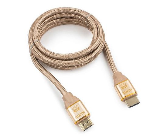 Кабель HDMI Cablexpert, серия Gold, 1,8 м, v1.4, M/M, позол.разъ, алюм корпус, нейлон. оплет,коробка