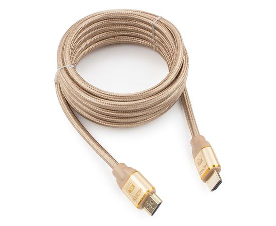 Кабель HDMI Cablexpert, серия Gold, 3 м, v1.4, M/M, позол.разъ, алюм корпус, нейлон. оплет, коробка