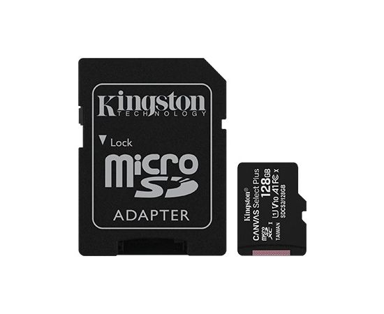 Карта памяти MicroSD 128GB Class 10 UHS-I A1 C10  Kingston SDCS2/128GB