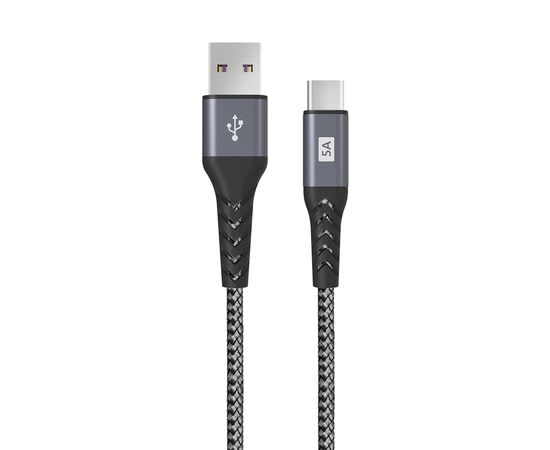 Кабель Olmio Supercharge USB 2.0 - USB Type-C 1.2м 5A серый