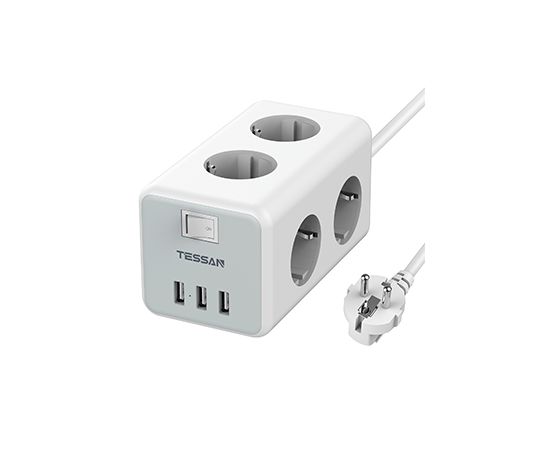 Сетевой фильтр Tessan TS-306 серый