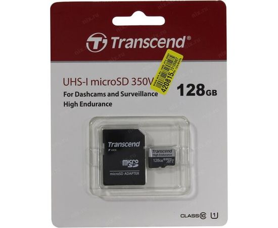 Карта памяти MicroSD 128GB Class 10 U1 Transcend TS128GUSD350V