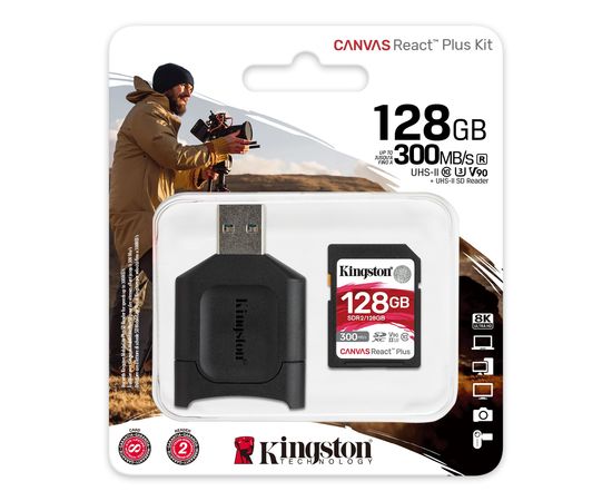 Карта памяти SD 128GB Class 10 U3 Kingston MLPR2/128GB
