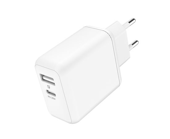 Зарядное устройство сетевое Olmio type-C+USB PowerDelivery 3A белый