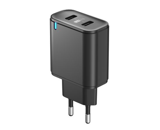 Зарядное устройство сетевое Olmio USBx2 Smart IC 2.4A черный