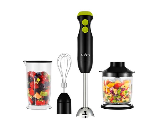 Блендер погружной Кitfort КТ-3041-2 (черно-салатовый, 3 в 1)