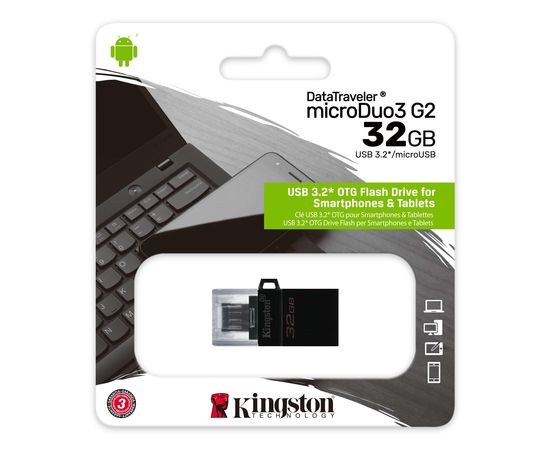 USB Флеш 32GB 3.0 Kingston OTG DTDUO3G2/32GB черный