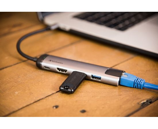 Разветвитель Verbatim HUB Usb-C 3.1 серый