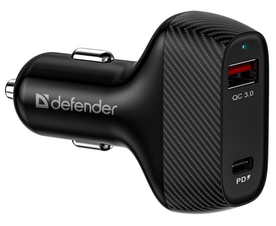 Зарядное устройство автомобильное Defender UCA-90 36W QC3.0 черный