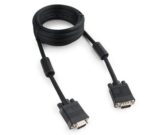 Кабель VGA Premium Cablexpert CC-PPVGA-10-B, 15M/15M, 3.0м, черн, тройной экран, феррит.кольца, паке