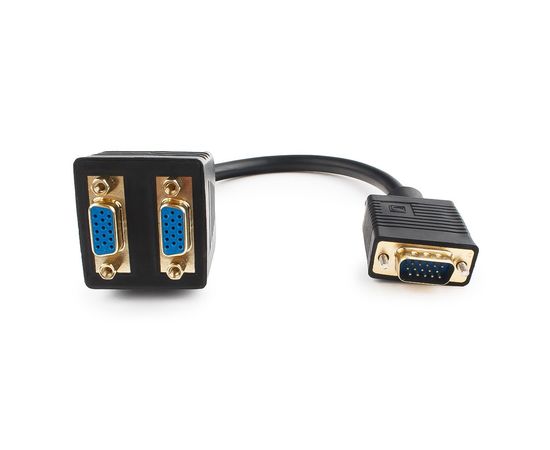 Разветвитель VGA Cablexpert CC-VGAX2-20CM, HD15M/2x15F, 1 компьютер - 2 монитора
