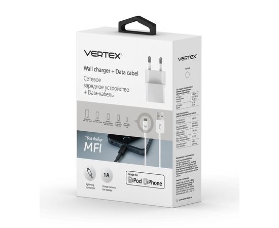 Зарядное устройство сетевое Vertex для iPhone белый
